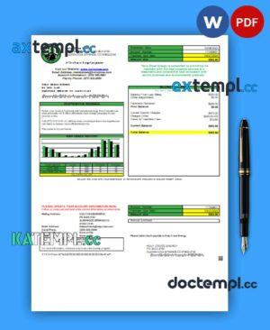 sample Holy Cross Energy business utility bill, PDF and WORD template download