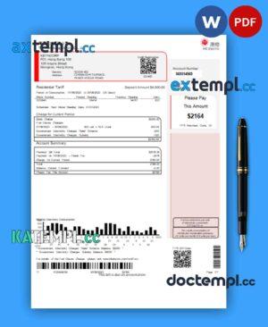 sample Hongkong Electric Company utility business bill, Word and PDF template download