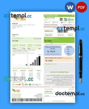 sample K-Electric (KE) electricity business utility bill, Word and PDF template, 2 pages download