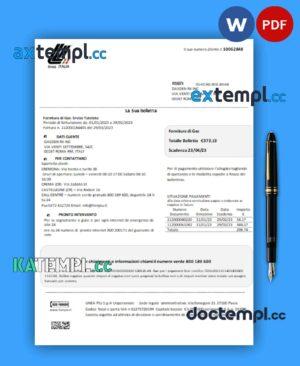sample Linea Italia business utility bill, Word and PDF template download