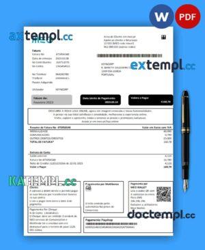 sample MEO business utility bill, Word and PDF template download