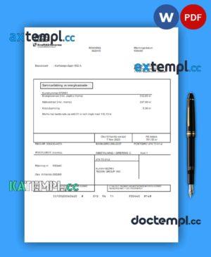 sample NVSH Energi business utility bill template, Word and PDF template download