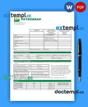 sample Petrobras Paraguay Operations and Logistics gas utility business bill, Word and PDF template download