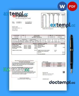 sample Repower AG business utility bill, Word and PDF template download