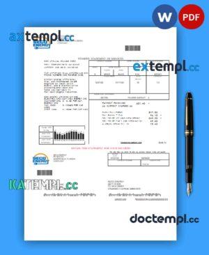 sample Seco Energy business utility bill, Word and PDF template download
