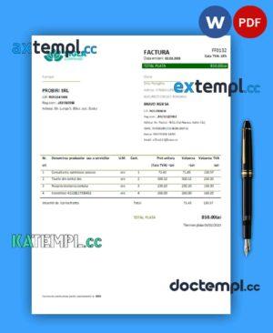 sample Sigla Companiei business utility bill, Word and PDF template download