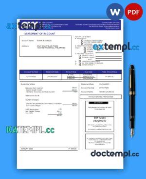 sample Sky Cable Corporation business utility bill, PDF and WORD template download