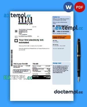 sample Socar gas business utility bill, Word and PDF template download