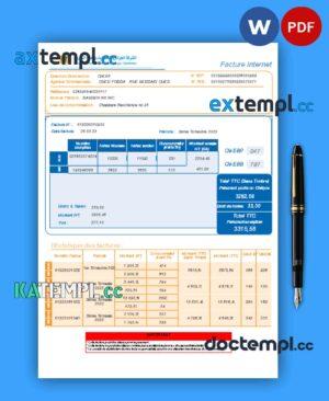 sample Societe Algerien Distribution business utility bill, Word and PDF template download