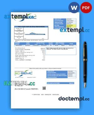 sample South Central Indiana REMC business utility bill, Word and PDF template download
