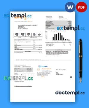 sample Spire gas utility business bill PDF and WORD template download