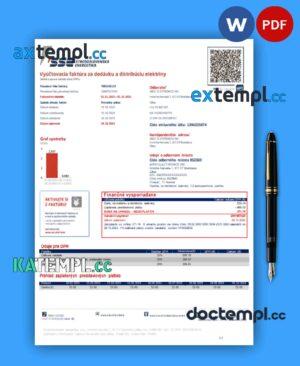 sample Stredoslovenka Energetika business utility bill, PDF and WORD template download