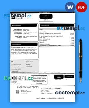 sample Texas Direct business utility bill, PDF and WORD template download