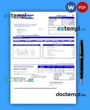 sample Wasserverband Steinberg water business utility bill PDF and WORD template download