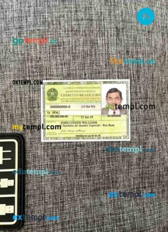 Brazil ID card PSD files, scan look and photographed image, 2 in 1