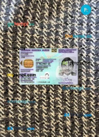 Sweden ID card editable PSDs, scan and photo-realistic snapshot, 2 in 1