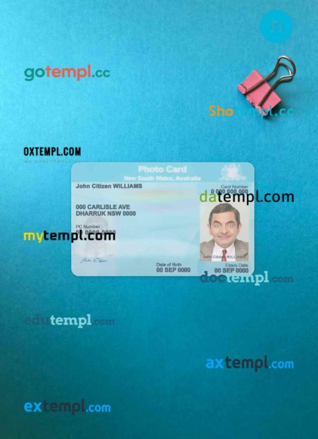 Australia New South Wales photo card photolook PSD files, scan and photo taken image, 2 in 1