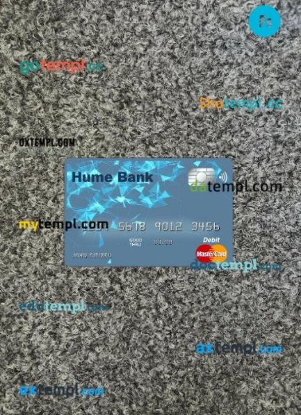 Australia Hume bank mastercard PSD scan and photo taken image, 2 in 1