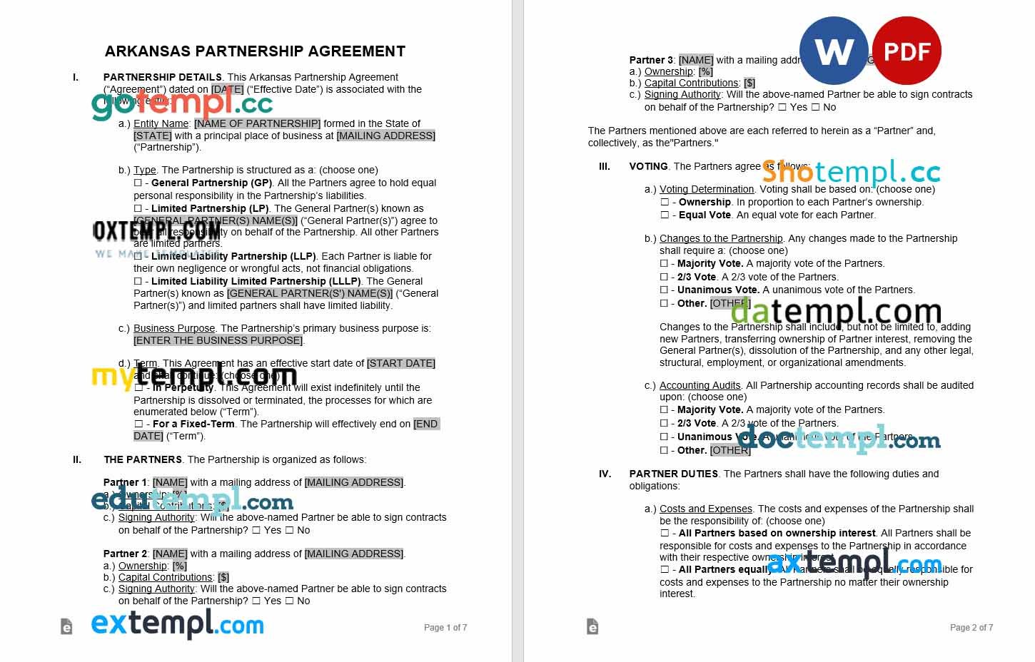 free download arkansas land contract example, Word and PDF format