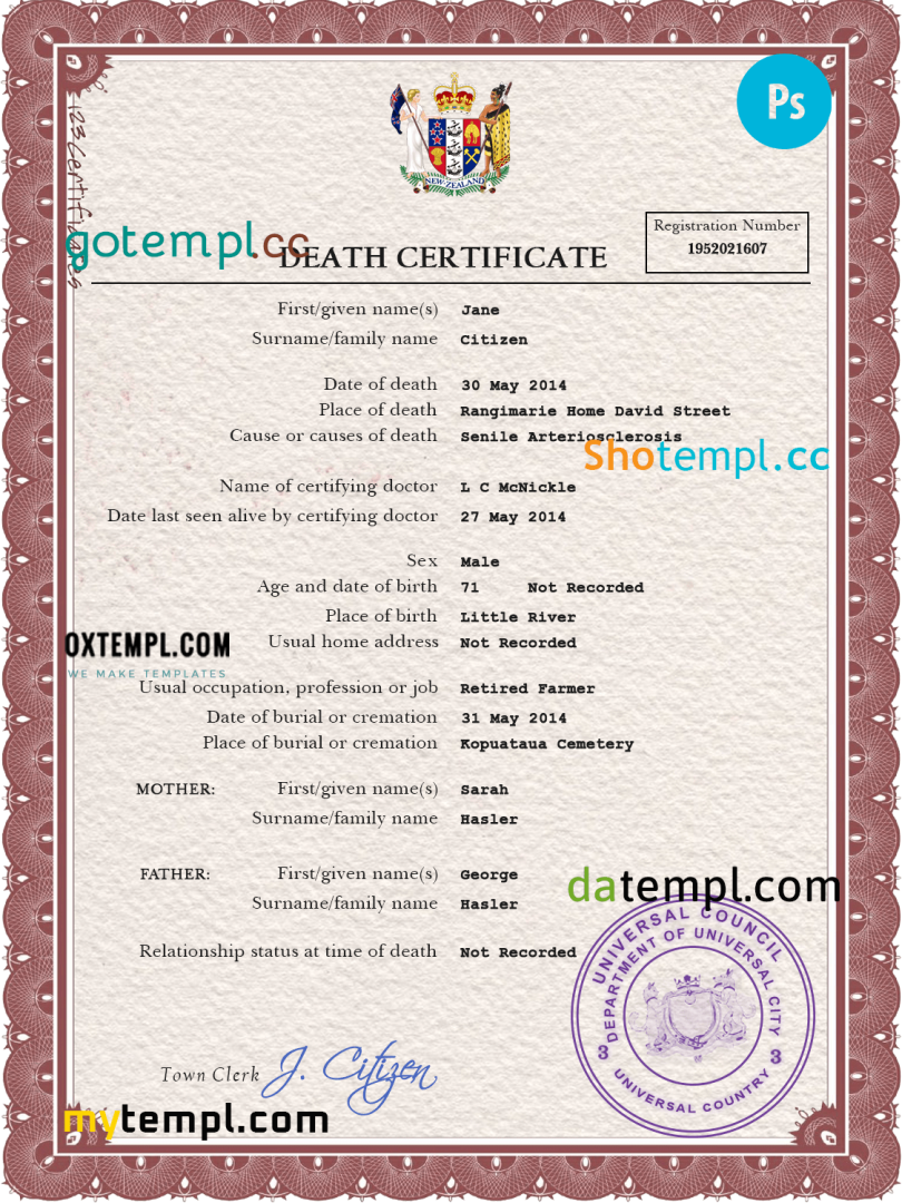 # arms first-choice vital record download death certificate universal PSD example