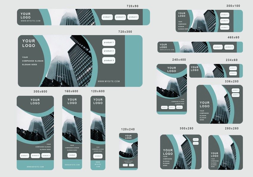 # city mode editable banner template set of 13 PSD