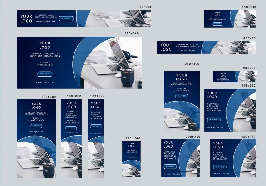 # commercial horizon editable banner template set of 13 PSD