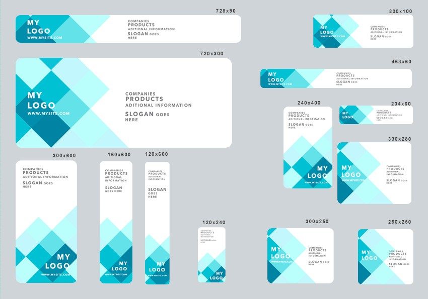 # cubistic editable banner template set of 13 PSD