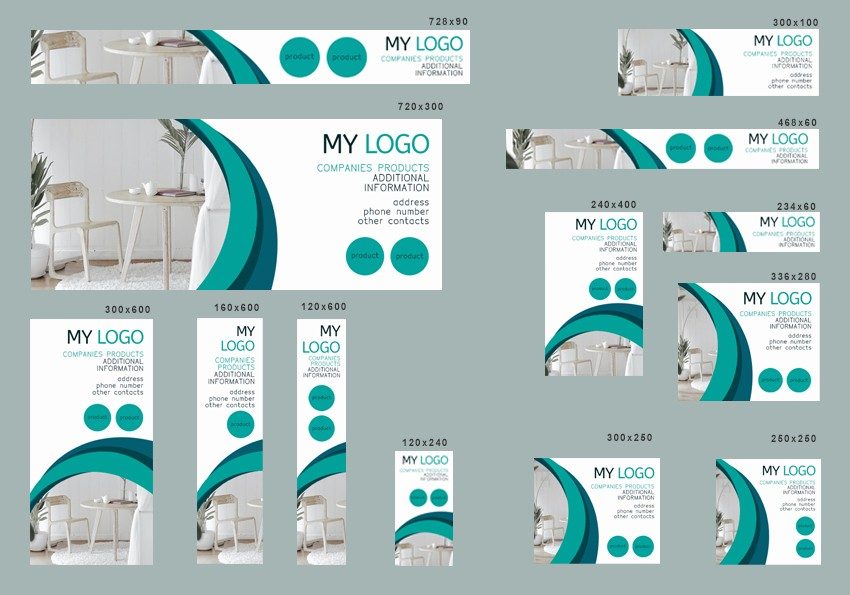 # interior cast editable banner template set of 13 PSD