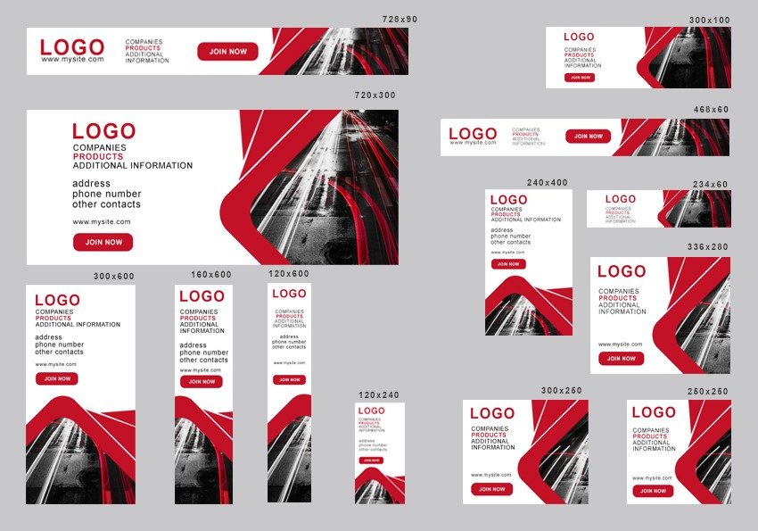 # layersflow editable banner template set of 13 PSD