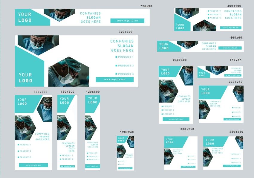 # medicinary editable banner template set of 13 PSD