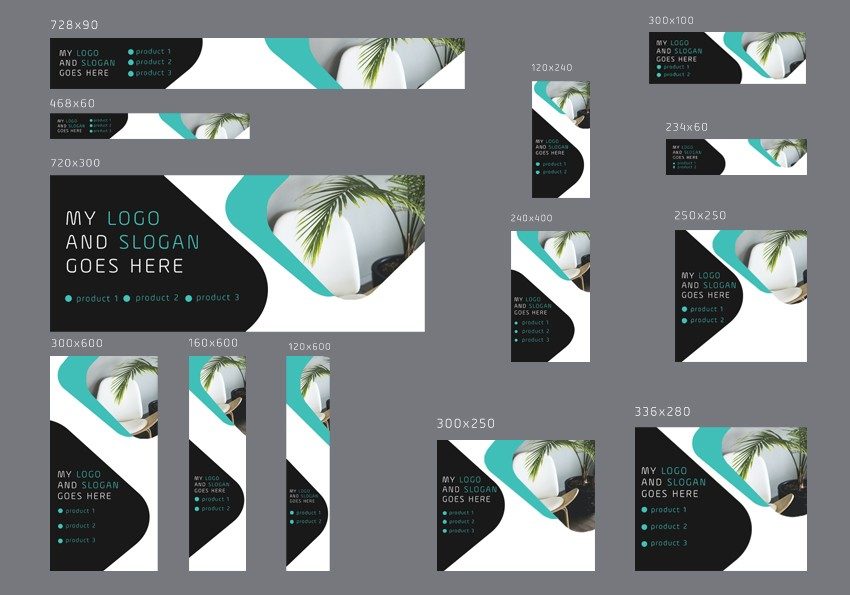 # modern prism editable banner template set of 13 PSD