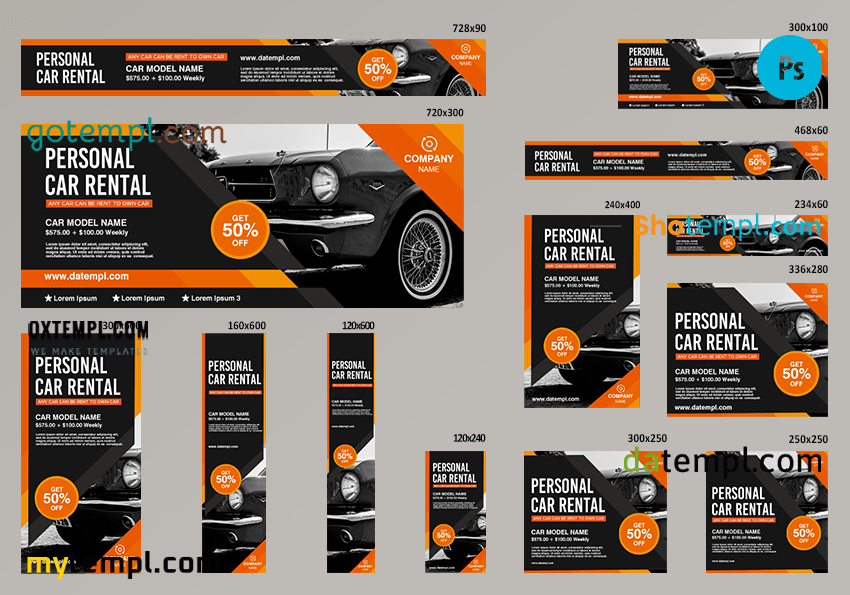 # motor horizon editable banner template set of 13 PSD