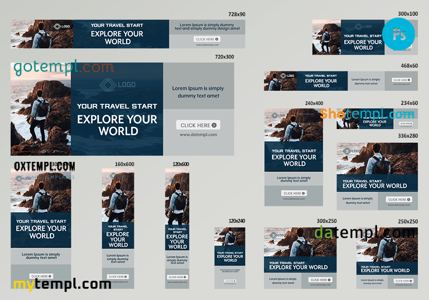 # naturesty editable banner template set of 13 PSD