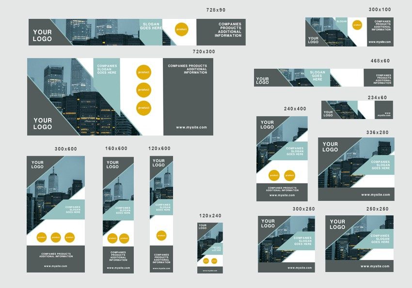 # on urban editable banner template set of 13 PSD