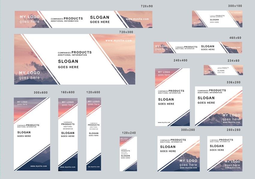 # panorama box editable banner template set of 13 PSD