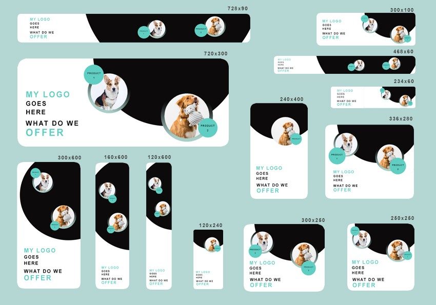 # pet petite editable banner template set of 13 PSD