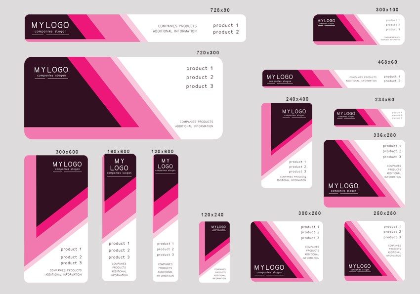 # pink beat editable banner template set of 13 PSD