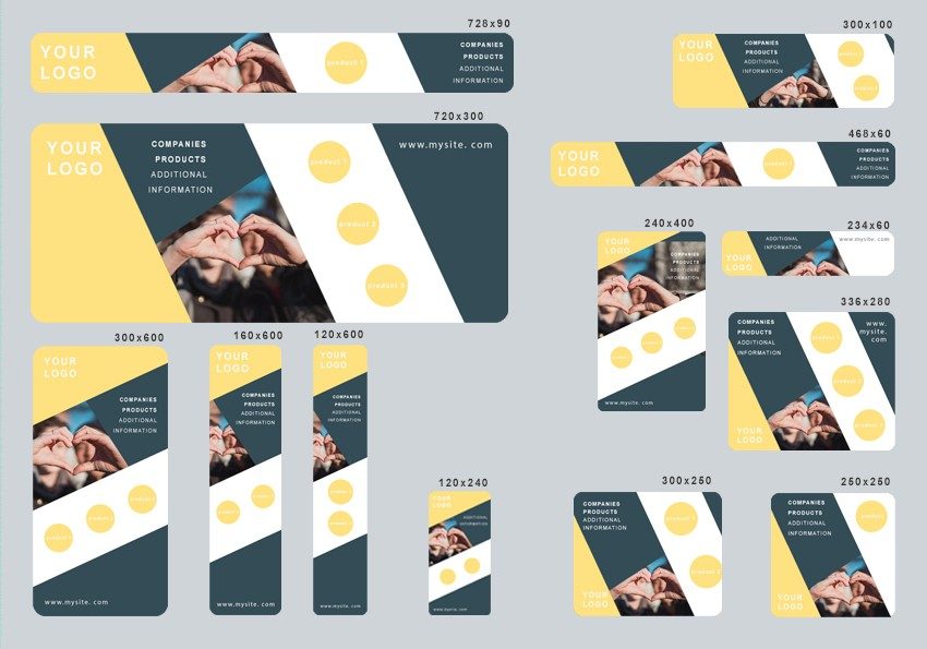 # positive load editable banner template set of 13 PSD