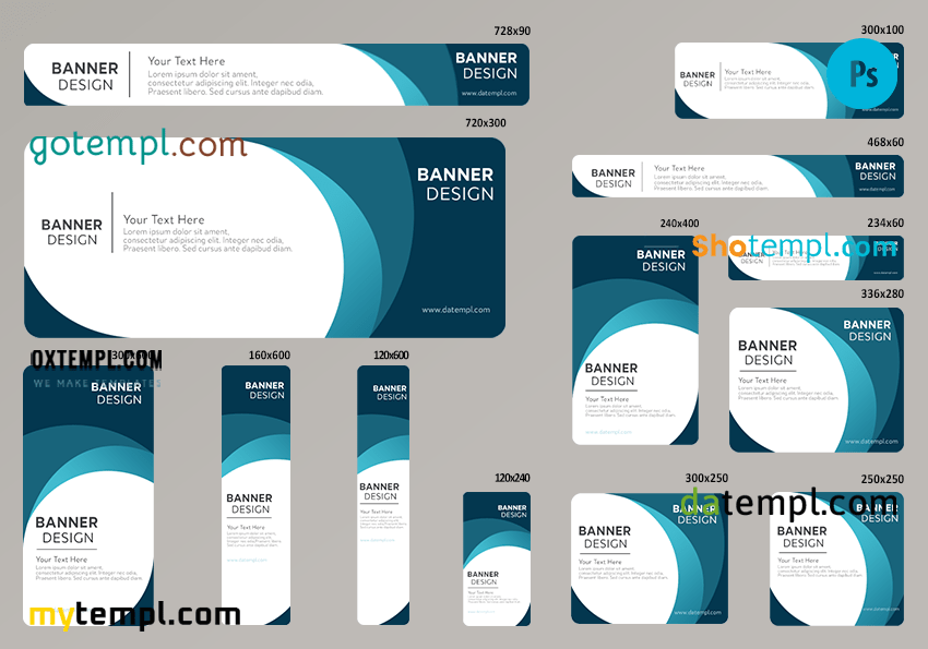 # public dynamic editable banner template set of 13 PSD