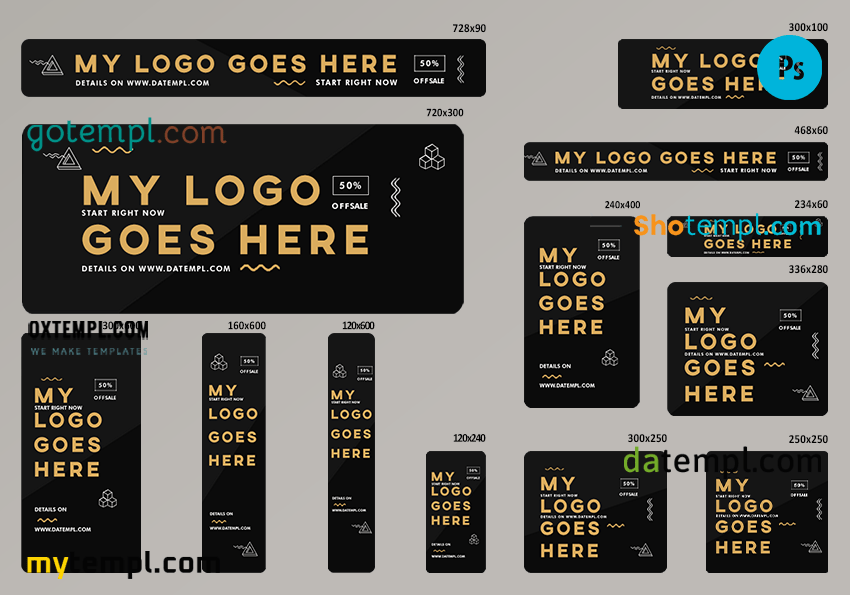 # saleflow editable banner template set of 13 PSD