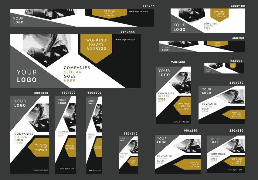 # sport side editable banner template set of 13 PSD