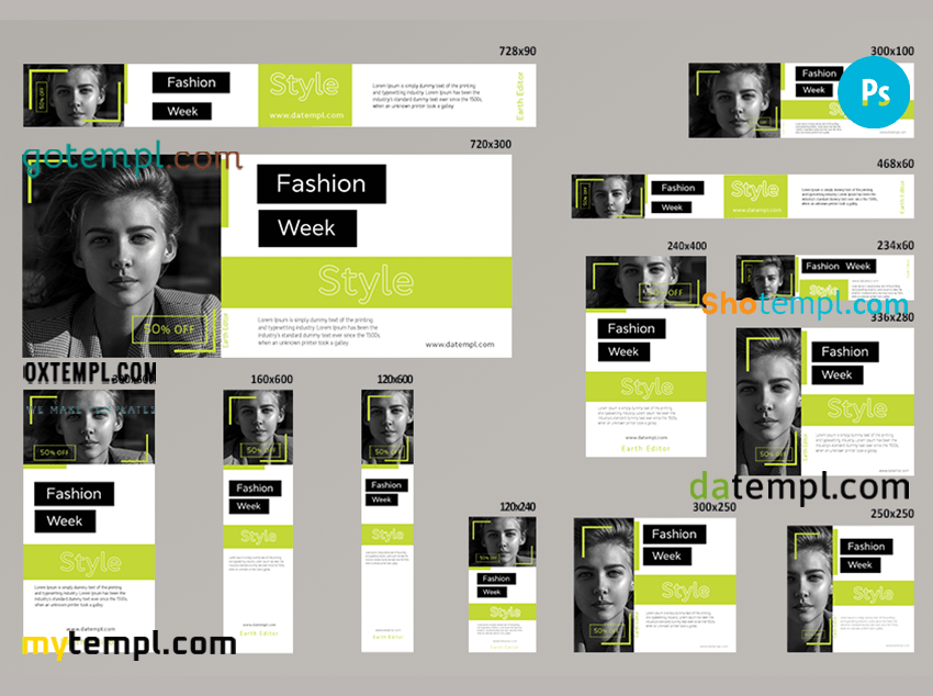 # style lab editable banner template set of 13 PSD