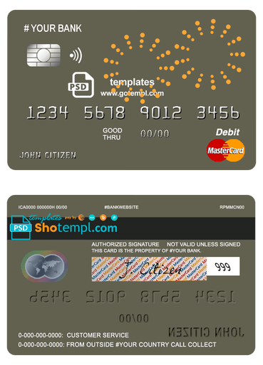 # artsy line universal multipurpose bank mastercard debit credit card example in PSD format, fully editable