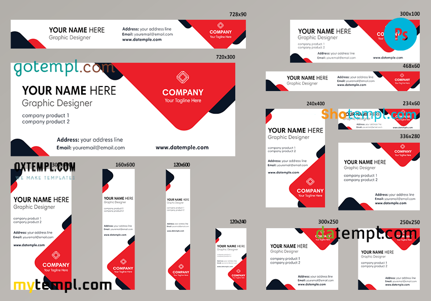 # fresh spectra editable banner template set of 13 PSD