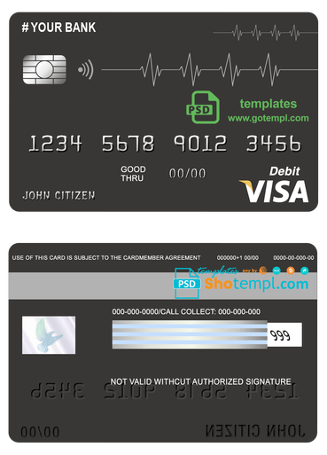 # icon abstract universal multipurpose bank mastercard debit credit card example in PSD format, fully editable