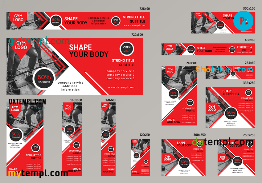 # lift hause editable banner template set of 13 PSD