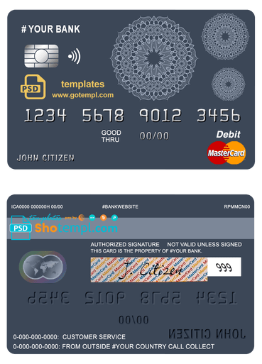 # mandala dream universal multipurpose bank mastercard debit credit card example in PSD format, fully editable