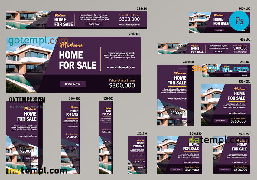 # property mover editable banner template set of 13 PSD