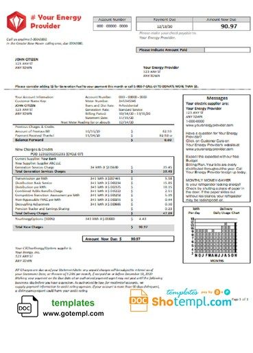 # red mineral universal multipurpose utility bill download example in Word format