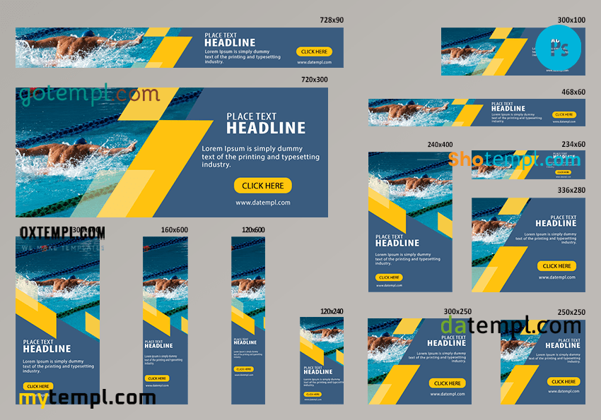 # sportious editable banner template set of 13 PSD